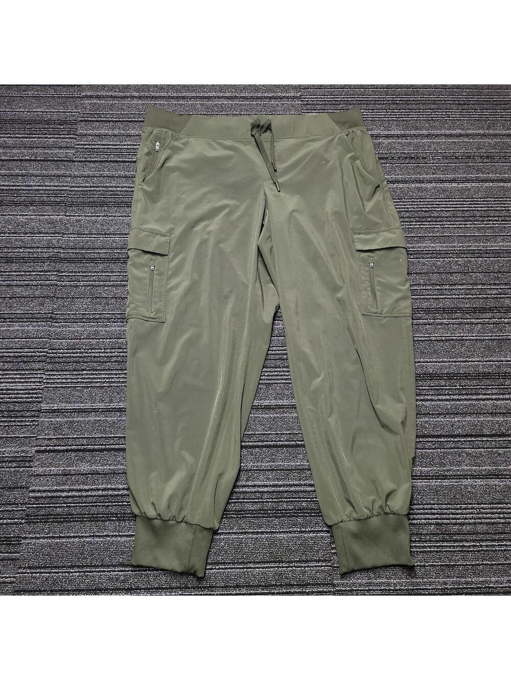 All In Motion Cargo Jogger Pants Womens XXL Olive Green Athletic Zip Pockets